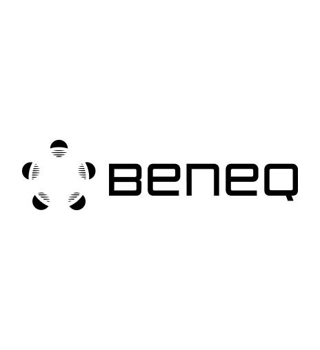 Beneq logo featuring the word "Beneq" in bold letters with a stylized design element resembling a flower or star made of dots.