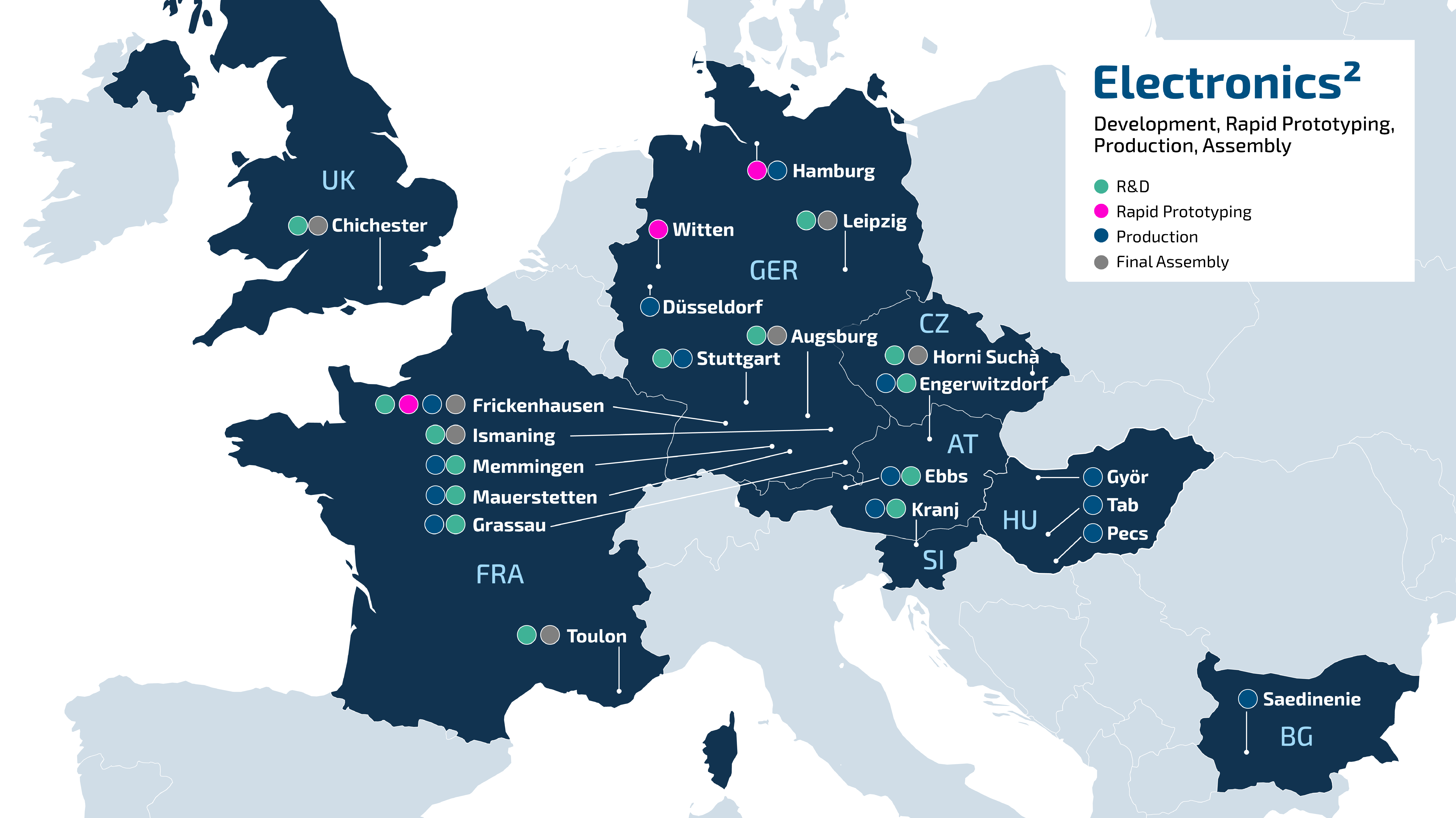 Electronics² – Europe’s largest manufacturing network & Top 2 provider in the European ODM/EMS ranking