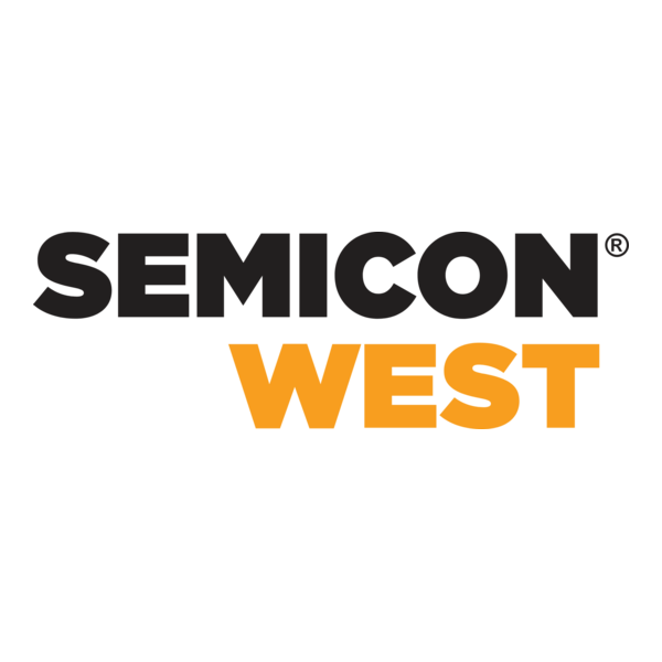 Das Logo von SEMICON West in schwarzer und orangener Schrift auf weißem Hintergrund.