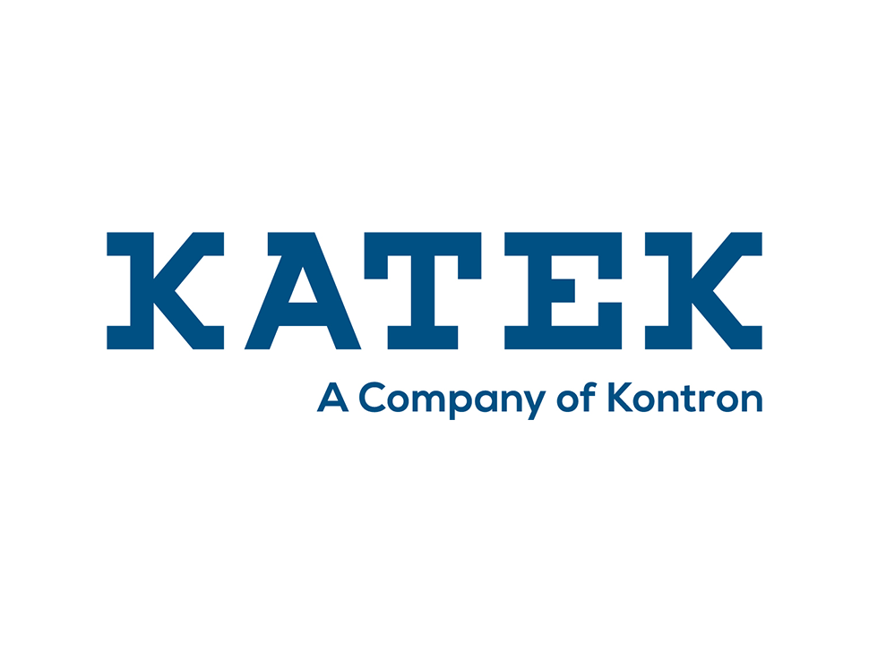 KATEK logo featuring bold blue letters with the tagline "A Company of Kontron" in a smaller font.