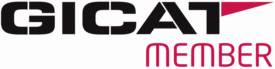 Logo featuring the word "GICAT" in bold black letters with a red triangular accent, followed by the word "MEMBER" in a bold pink font.