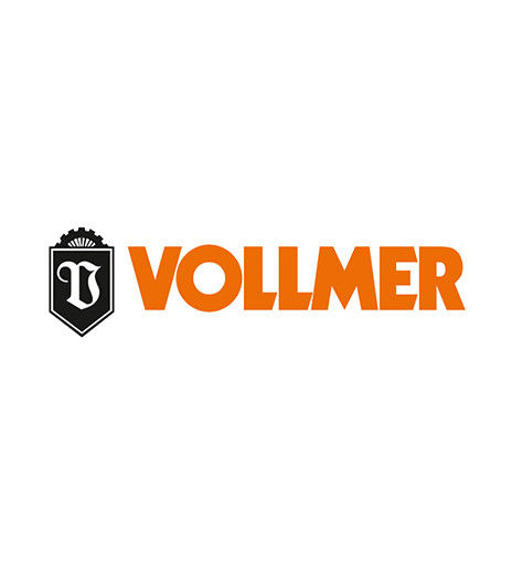 Vollmer logo featuring bold orange text with a black shield emblem on the left.